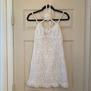 NWT For Love & Lemons White Embroidered Tulip Mini Dress